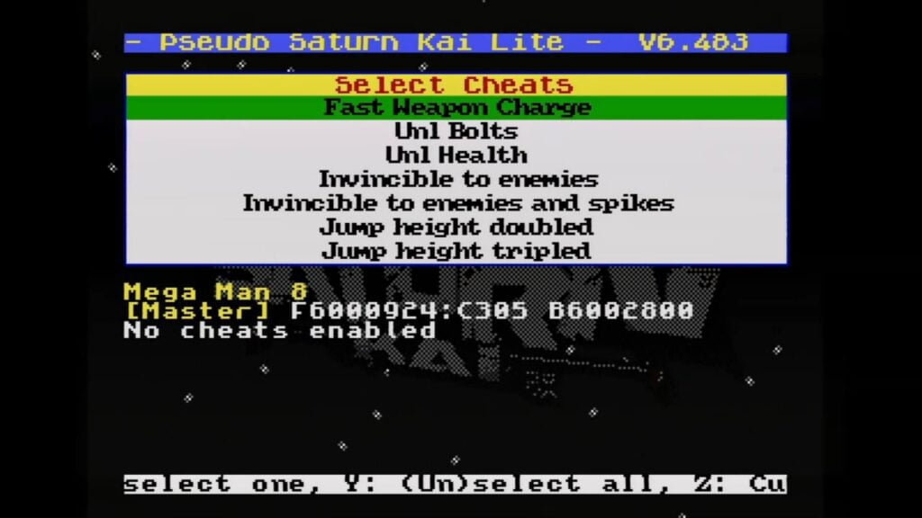 Adding cheats to a game with Pseudo Saturn Kai